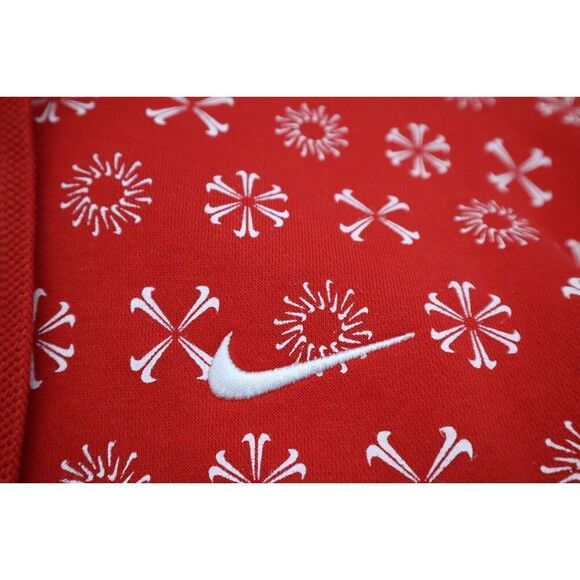 Nike FJ1635-657 Men's Sz S Red/White Sportswear Club Monogram Pullover Hoodie - Picture 4 of 10